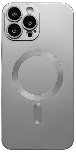 MarieLou Berlin I iPhone 16 I Plus I Pro I Max I Metallic Effekt Hülle I Kameraschutz I Flexibles TPU-Gel I Antigelb I kompatibel mit Apple Mag Safe (Silber, 16 Pro)