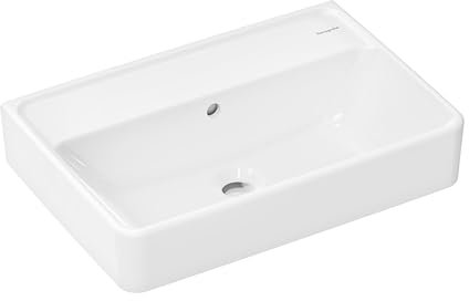 Hansgrohe Xanuia Q Waschtisch Compact, ohne Hahnloch, mit Überlauf, 550x370mm, weiß, 60210450