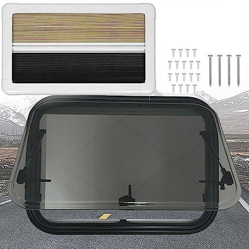 Finestra laterale per camper, finestra pieghevole a cassetta, spinta esterna con oscurante e zanzariera integrate, per la sostituzione delle finestre di camper, roulotte, furgoni, camper, 800x500mm