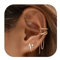 Dochais 3 Stück Ear Cuff Gold für Damen Ohrmanschette Ohne Ohrloch Fake Helix Piercing Clip Ear Cuff Wrap Earcuff Set Gold Ohrringe Fakepircings Ohr Ohrringe Manschette Knorpel Earcuffs für Mädchen C