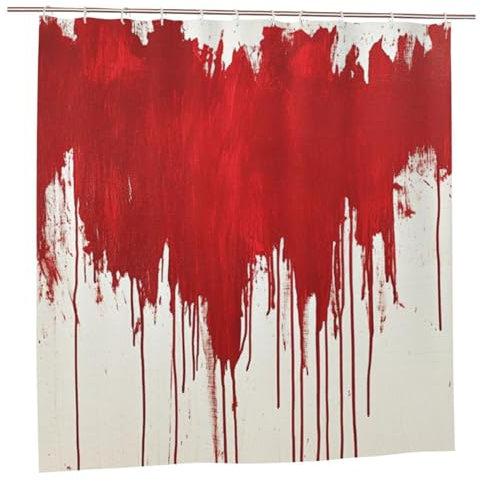ZSUUGJ Tenda da doccia horror con schizzi di sangue, tessuto impermeabile con 12 ganci, 183 x 183 cm, lavabile in lavatrice