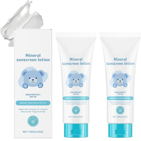 Baby Mineral Body Sunscreen SPF 50, All-Day Protection, Baby & Child Safe, Reef Safe Skincare, der Speziell für die Empfindliche Haut von Kindern und Babys Entwickelt Wurde, 100g (2)