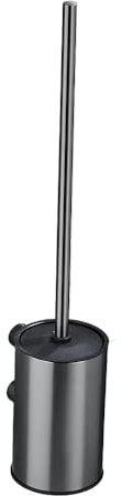 Toilet Brush,Loo Brush Design Toilet Brush Holder Wall Mounted Multi-Colors Stainless Steel Bathroom Toilet Brushes Cleaning Storage(Gun Grey)