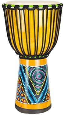 Mahagoni Djembe Trommel 10/12 Zoll Schlagzeug Ziegenfell Trommelfell, Buschtrommel für Kinder, Schnitzerei Handbemalt Camping(Standard 12-inch F)