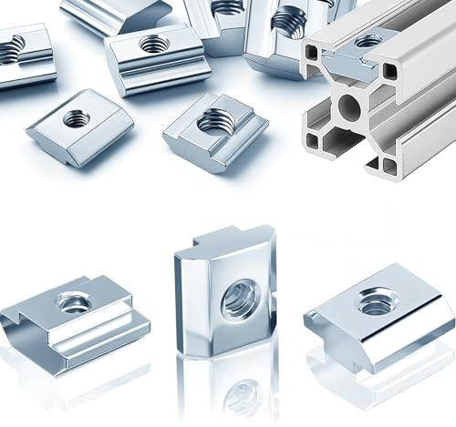 HXJDAM 25 Stück Nutensteine M6 Nut 8, Item Nutenstein M6 Typ B 40x40, Kohlenstoffstahl T-Schiebemutter für 40 Aluprofil Extrusionsschlitz, Europäische Norm