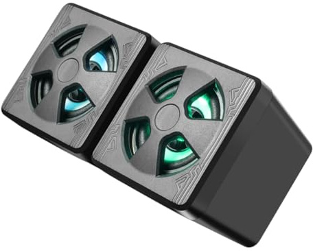 VILLCASE Mini Gaming Speaker Usb Powered Small Subwoofer Portable Computer Desktop External Loudspeaker Black Housing for Laptop and Pc