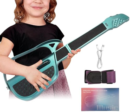 Guitare électrique sans cordes pour – Instrument de musique pliable pour débutants, anniversaire, maison, voyage, éducation, jeu de groupe, activités en classe, fête de famille, école