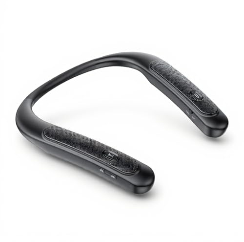 VBESTLIFE Neckband -Lautsprecher Wireless, 3D -Stereo -Sound mit 4 Lautsprechern, 12h Playtime, BT 5.4 & IPX4 Wetherproof, Eingebautes Mikrofon für Gaming TV Outdoor -Verwendung