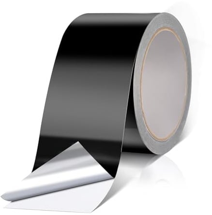 VINATO Aluminium Klebeband mit Schwarzer,5cm x 20m Aluband Selbstklebend, Alu Klebeband Hitzebeständig für HVAC, Dachreparatur, Elektronik, Auto, DIY | Alufolienband
