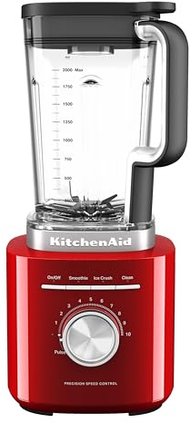 KitchenAid Pure Power Blender 2 l BPA-fri behållare Empire röd | Smoothies, krossad glass och såser tack vare asymmetriska blad; BPA-fri behållare och hållbar metallgjutningsbas