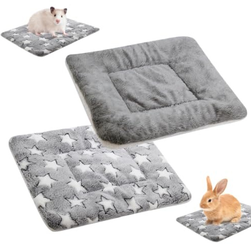 2 Stück Kaninchen Bett,meerschweinchen Bett, doppelseitige Hautfreundliche Flanke, weich und warm, geeignet für Kaninchen, Schweine, Hamster usw. (35 * 25cm)