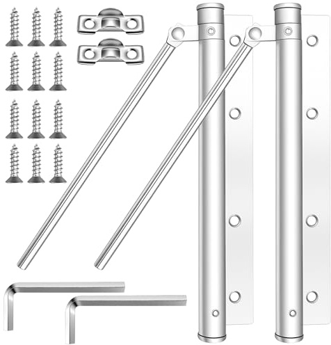 Automatischer Türschließer 2 Stück Türschliesser aus Edelstahl | Bis 40 kg | Einstellbarer Türschließer aus Edelstahl. Robuster Door Closer für Gartentor & Innentüren