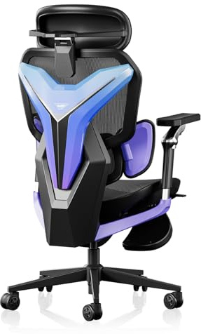 AutoFull G7 Gaming Chair, High-Back Ergonomic Seat for Home Office & Gaming | Advanced 3-Zone Lumbar Support, 4D Headrest & Adjustable° Armrests – CloudTech Mesh, 140° Recline with Footrest