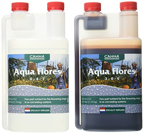 CANNA - Aqua Flores A & B 1L - Hydroponic Flowering Plant Nutrients