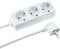 Kopp Steckdosenleiste 3-Fach mit 45° gedrehten Steckdosentöpfen, mit erhöhtem Berührungsschutz, mit 1,4m Zuleitung H05VV-F3G1,5mm², 16A, 250V, Farbe arktis-weiß, 128613003