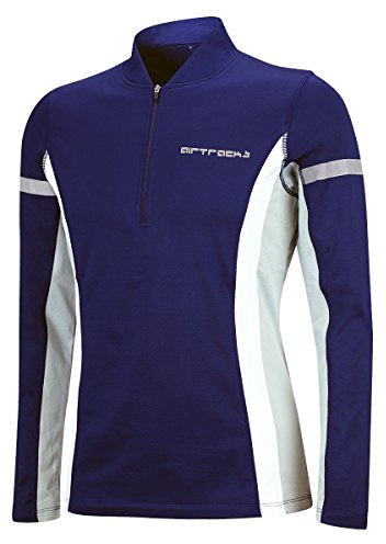 Airtracks Herren Winter Funktions Laufshirt Langarm - Thermo Running Sweatshirt - Fleece T-Shirt - Warm - Winddicht - Atmungsaktiv - Reflektoren