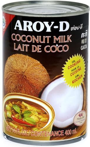 AROY-D Kokosnussmilch I Cremige Kokosmilch zum Kochen I 100% Vegan & Laktosefrei I Ideal für Currys, Suppen & vielseitige herzhafte Gerichte I 1 x 400 ml