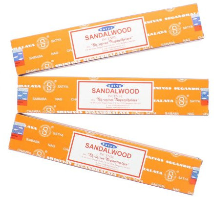 Satya Nag Champa Bâtons d'encens Bois de santal, Lot de 3