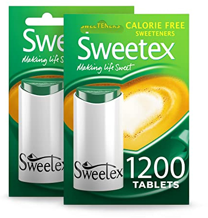Sweetex Tablets, 1200 Tablets X 2, 2400 Tablets Total, Sweetener Tablets, Zero Calorie, Sweet, Diabetic Friendly, Healthier Diet, Sugar Substitutes, Baking Supplies