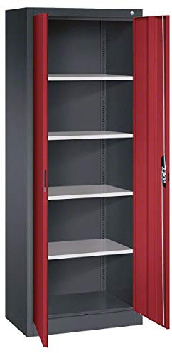C und P Universalschrank mit Türen Metallschrank Aufbewahrungsschrank 195x70x40 cm