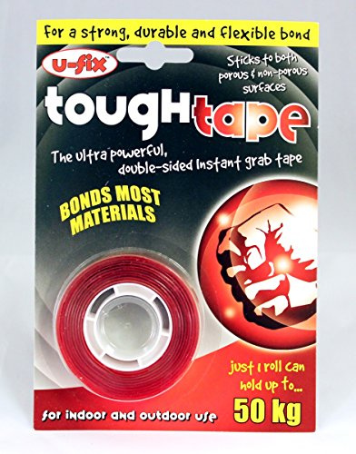 U-Fix Tough Tape Double Sided Instant Grab Ultra Strong 19mm x 1mm 1.5m Long