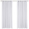Deconovo Gardinen Verdunkelungsvorhang Gardine Wohnzimmer Thermogardine Kälteschutz Ösen Fensterdeko, 229x229 cm(HöhexBreite), Silber Grau, 2er Set