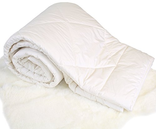 Woolino Premium Australian Wool Duvet Insert Bed Comforter, Mid-Weight Wool Comforter, Organic Cotton Shell, Machine Washable, Crib Size