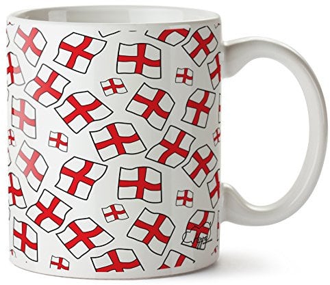Hippowarehouse England Flag Football Pattern Printed Mug Cup Ceramic 10oz