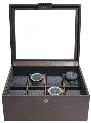 Stackers Mens Brown 8 Piece Watch Box