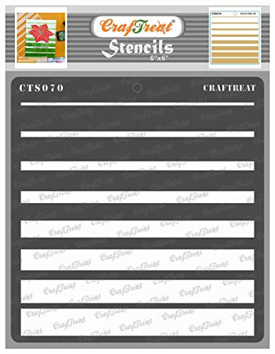 CrafTreat Geometric Stencils for Painting on Wood, Wall, Tile, Canvas, Paper, Fabric and Floor - Graduated Stripes Stencil - 6 x 6 Inches - Reusable DIY Art and Craft Stencils