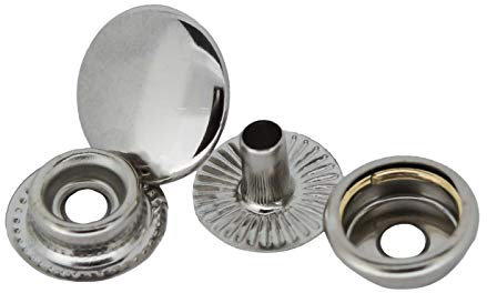 50 Stk Druckknopf Set rund Ring-Feder Verschlüsse Schnappknopf Metall Größen- /Farbwahl