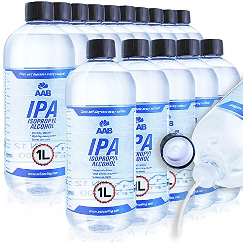 AABCOOLING IPA 1L 15er Set, Isopropanol 99,7%, universeller Reiniger, Spiritus für Fett, Öl und Klebstoffe in großer Flasche, sehr effizienter Entferner