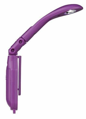 Book Reading Night Light Flexible Tiny Clip LED Light with Batteries Included (Purple)