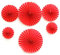 Happium 6 Pcs Paper Fans Set Assorted Colors Hanging Decorations Paper Garlands Ceiling Wall Decor Party Supply Photo Back Drop for Birthday Wedding Graduation Events Accessories Red