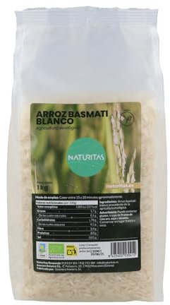 Arroz Blanco Basmati bio 1 Kg Naturitas Essentials | Arroz aromático | Versátil | bio | Vegan