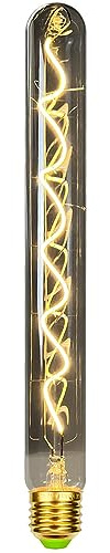 Tianfan Vintage Langröhren-LED-Lampen 300 mm φ32mm Edison-Glühbirne 2000 Kelvin Super-gelbes Warmlicht 4W dimmbar 220-240V Fachspezifische dekorative Leuchte Rauchgraues Glas
