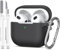 MHYALUDO Custodia per Airpods 3a generazione 2021,Custodia protettiva in morbido silicone per Airpods 3 con LED visibile sulla parte anteriore,con kit di pulizia,Nero