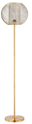 HOMCOM Stehlampe Wohnzimmer Stehleuchte 40W Standleuchte mit E27 Fassung Metallgitter Schirm Schlafzimmer Vintage Gold 35 x 150 cm