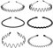 6 Pcs Multi-Style Métal Cerceau De Cheveux, Élastique Ondulés Spring Wave Bandeau Cheveux Homme,Noir Antidérapant Sport Unisexe Serre Tete Accessoires pour Femmes et Hommes