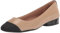 Anne Klein Women's Carlie Ballet Flat, Nude/Black, 6 UK