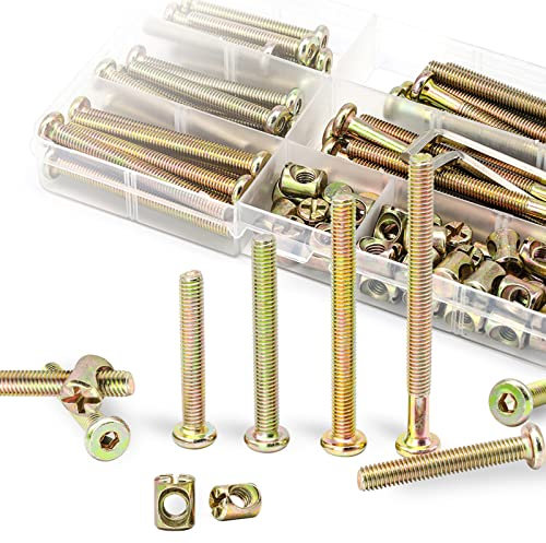 GDFYMI Set di viti di ricambio per culla, viti Delta per culle, bulloni a testa esagonale, dadi a cilindro, kit di ricambio per letti per bambini, bulloni per mobili (set da 25 M6)