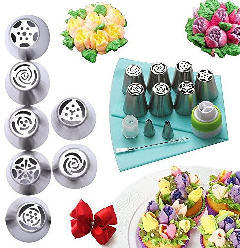 WondFans Kolibrin Spritztüllen Set aus Edelstahl (13 teilig) für Cupcakes & Kuchen Dekoraktion