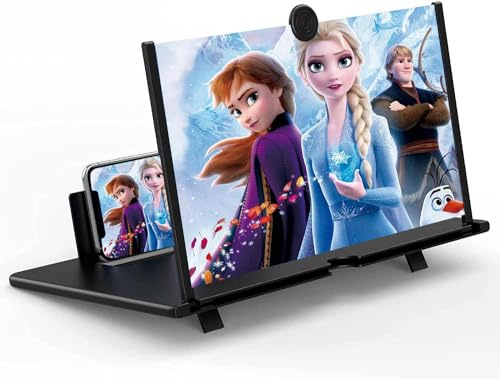 16 Zoll Bildschirmlupe für Handy 3D HD Vergrößerung Bildschirm Vergrößerung Projektor für Filme Videos und Gaming Faltbarer Telefonständer mit Bildschirmverstärker Unterstützt alle Smartphones