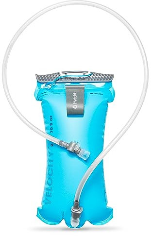 HydraPak Velocity (réservoir d'hydratation 2 L) – Poche/réservoir d'eau à Profil Fin – Valve de Morsure Auto-obturante, étanche, entièrement réversible et Passe au Lave-Vaisselle - Bleu Malibu