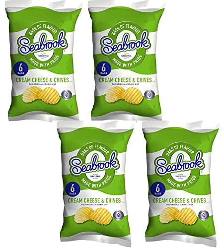 Various Flavor Crisps Chips 6 Pack x 25g (Cream Cheese & Chives, 04 Packs(24 mini bags))