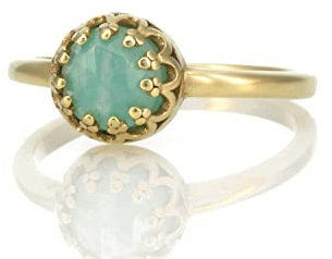 Amazonit Kristall Ring von Anemone - Individuelle Edelstein Ringe, Einzigartige Gold Verlobungsringe für Frauen - Handgefertigter Schmuck für Mode und Geschenke für Sie - mit Geschenkbox
