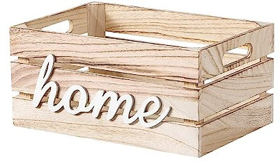 Wickerfield Wooden Storage Box Bathroom Storage Box Dressing Table Organizor Kitchen DIY Gift Hamper Box (Small, Plain )