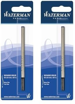 Waterman Ersatzmine für Tintenroller | feine Spitze | | Blaue Tinte | 1 Stück (Packung mit 2)