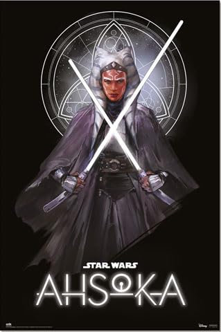empireposter Star Wars - Ahsoka 2 - Poster Plakat Größe 61x91,5cm + 2 St Posterleisten Kunststoff 62 cm transparent