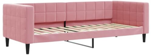 vidaXL Tagesbett, Gästebett 2-in-1, Sofabett Schlafsofa für Schlafzimmer Wohnzimmer, Bettsofa Sofa, Modernes Design, Rosa 80x200cm Samt